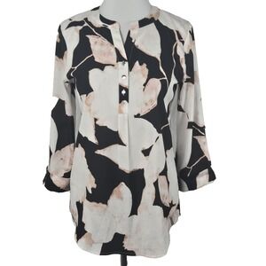 Ivanka Trump Print 3/4‎ Tab Sleeve Blouse Size XS